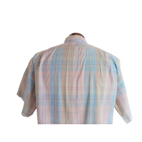 VTG ENRO Men's Plaid Button Front Short Sleeved Shirt Size Large - Picture 4 of 9